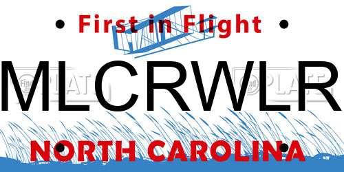 MLCRWLR North Carolina License Plate