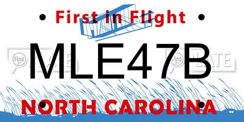 MLE47B North Carolina License Plate