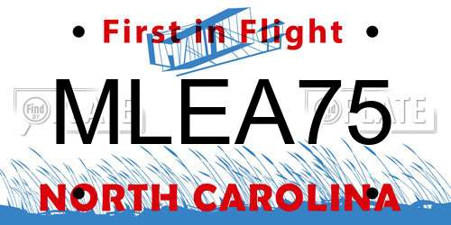 MLEA75 North Carolina License Plate