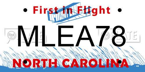 MLEA78 North Carolina License Plate