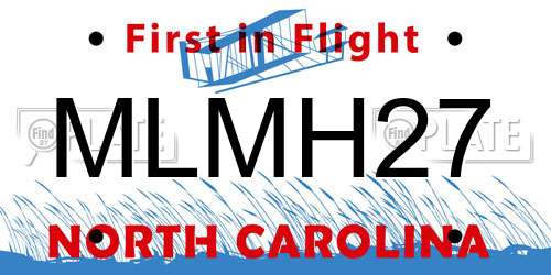 MLMH27 North Carolina License Plate