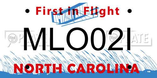 MLO02I North Carolina License Plate