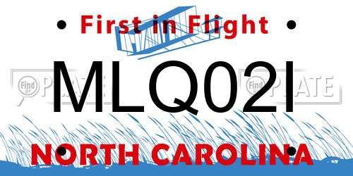 MLQ02I North Carolina License Plate