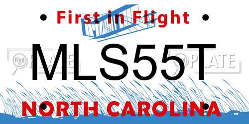 MLS55T North Carolina License Plate