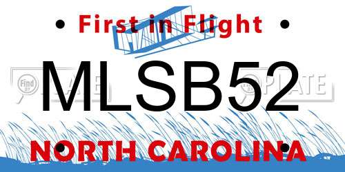 MLSB52 North Carolina License Plate