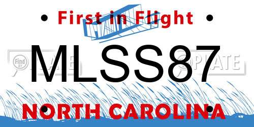 MLSS87 North Carolina License Plate