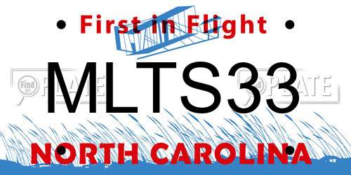 MLTS33 North Carolina License Plate