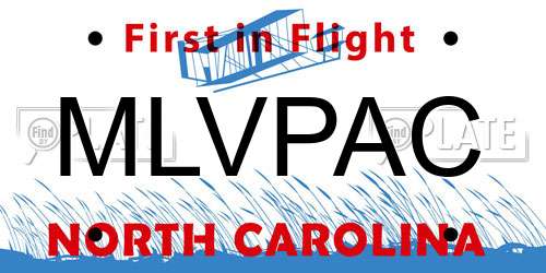 MLVPAC North Carolina License Plate