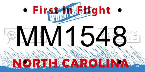 MM1548 North Carolina License Plate