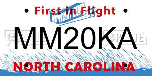 MM20KA North Carolina License Plate