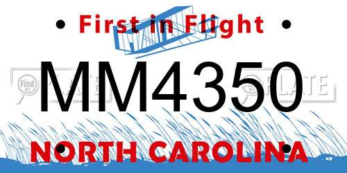 MM4350 North Carolina License Plate