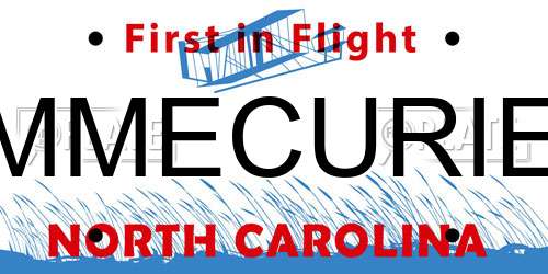 MMECURIE North Carolina License Plate
