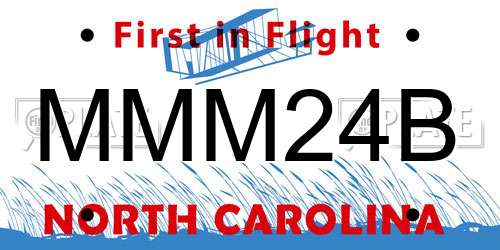 MMM24B North Carolina License Plate