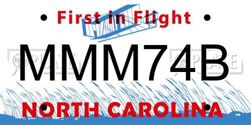 MMM74B North Carolina License Plate