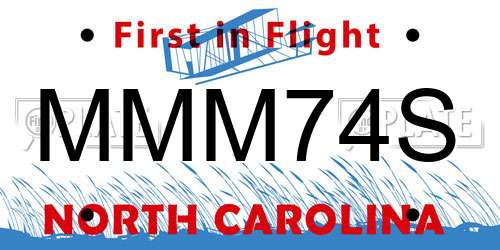 MMM74S North Carolina License Plate