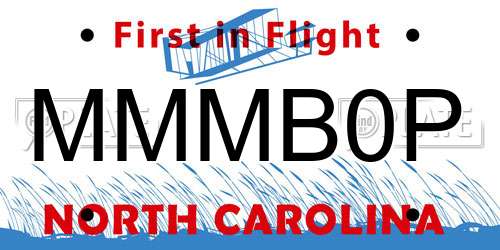 MMMB0P North Carolina License Plate