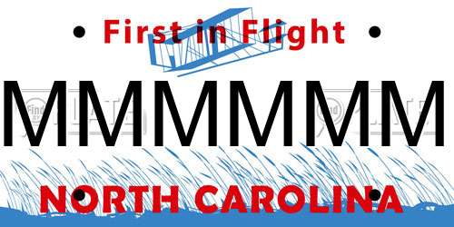 MMMMMM North Carolina License Plate
