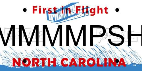MMMMPSH North Carolina License Plate