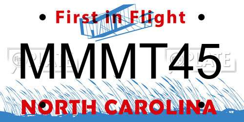 MMMT45 North Carolina License Plate