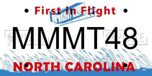 MMMT48 North Carolina License Plate