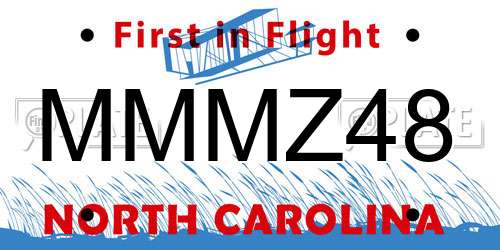 MMMZ48 North Carolina License Plate
