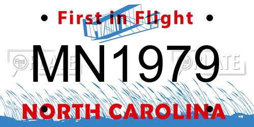 MN1979 North Carolina License Plate