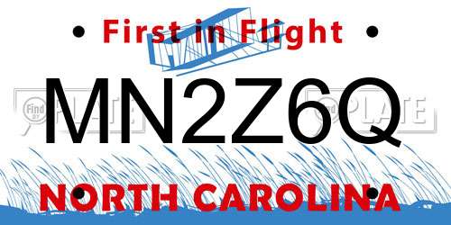 MN2Z6Q North Carolina License Plate