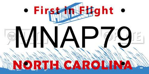 MNAP79 North Carolina License Plate