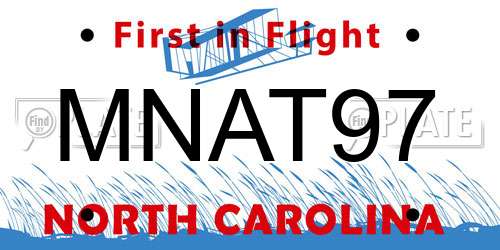 MNAT97 North Carolina License Plate