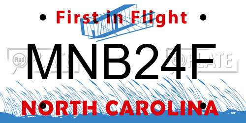 MNB24F North Carolina License Plate