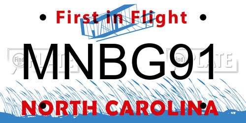 MNBG91 North Carolina License Plate