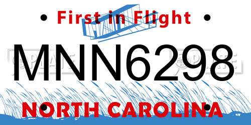 MNN6298 North Carolina License Plate
