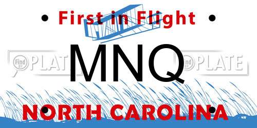 MNQ North Carolina License Plate
