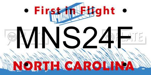 MNS24F North Carolina License Plate