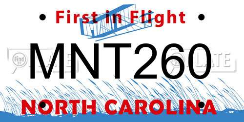 MNT260 North Carolina License Plate