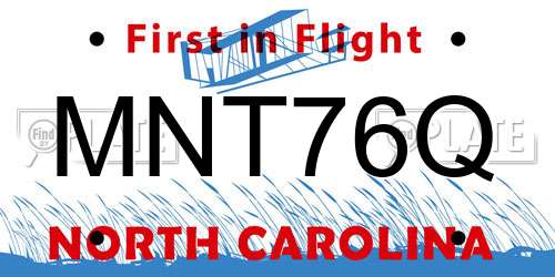 MNT76Q North Carolina License Plate
