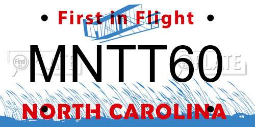 MNTT60 North Carolina License Plate