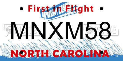 MNXM58 North Carolina License Plate