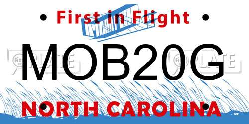 MOB20G North Carolina License Plate