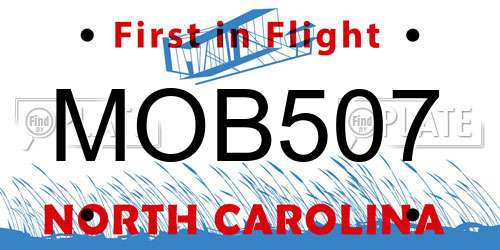 MOB507 North Carolina License Plate