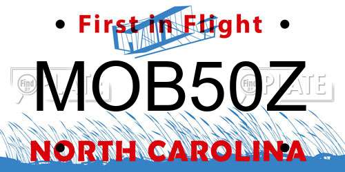 MOB50Z North Carolina License Plate