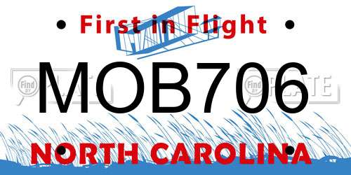 MOB706 North Carolina License Plate