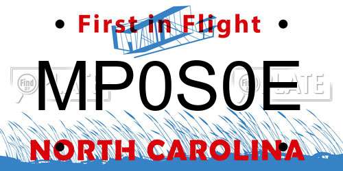 MP0S0E North Carolina License Plate
