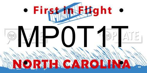 MP0T1T North Carolina License Plate
