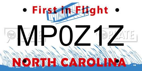 MP0Z1Z North Carolina License Plate