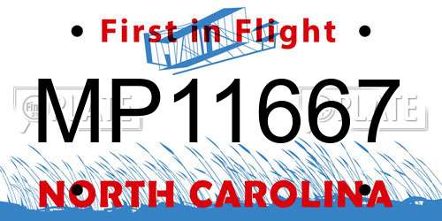 MP11667 North Carolina License Plate