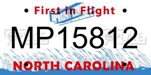 MP15812 North Carolina License Plate