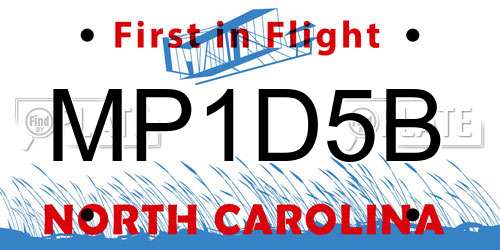 MP1D5B North Carolina License Plate
