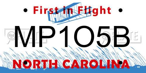 MP1O5B North Carolina License Plate