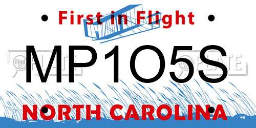 MP1O5S North Carolina License Plate